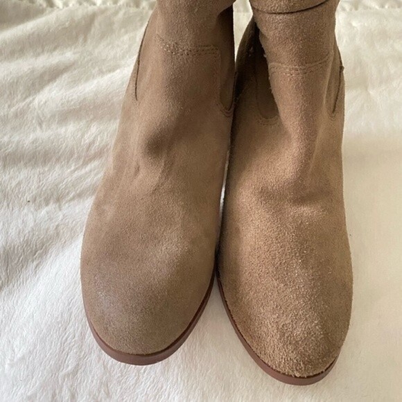 Chinese Laundry Under Cover Booties Ankle Boots Suede Chunky Heel Slouchy Upper - Picture 10 of 13